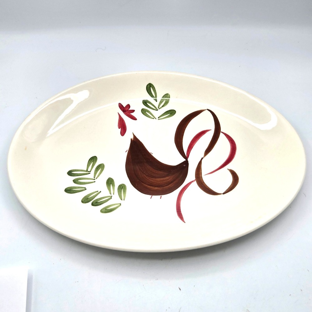 Canonsburg Pottery Allegheny Ware Rooster Chanticleer 13" Serving Platter c.1954